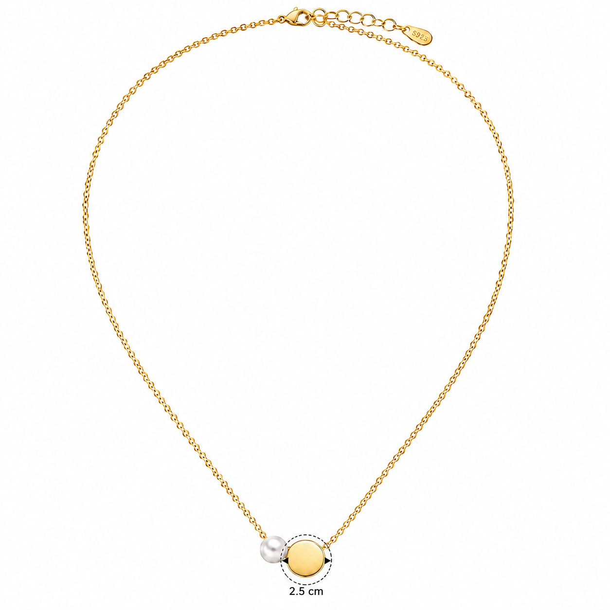 Dainty Gold Pearl Pendant Necklace