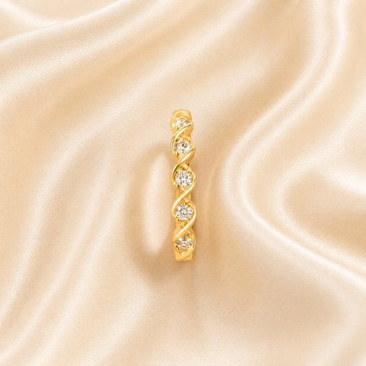 Twist & Sparkle Gold Ring