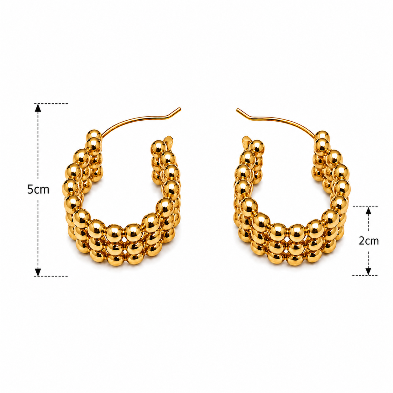 Beaded Mosaic Hoop Earrings
