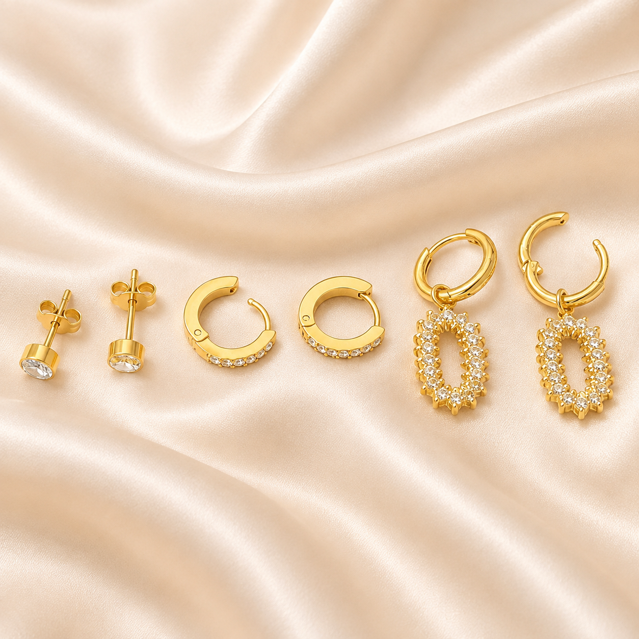 Golden Stardust Earrings Set