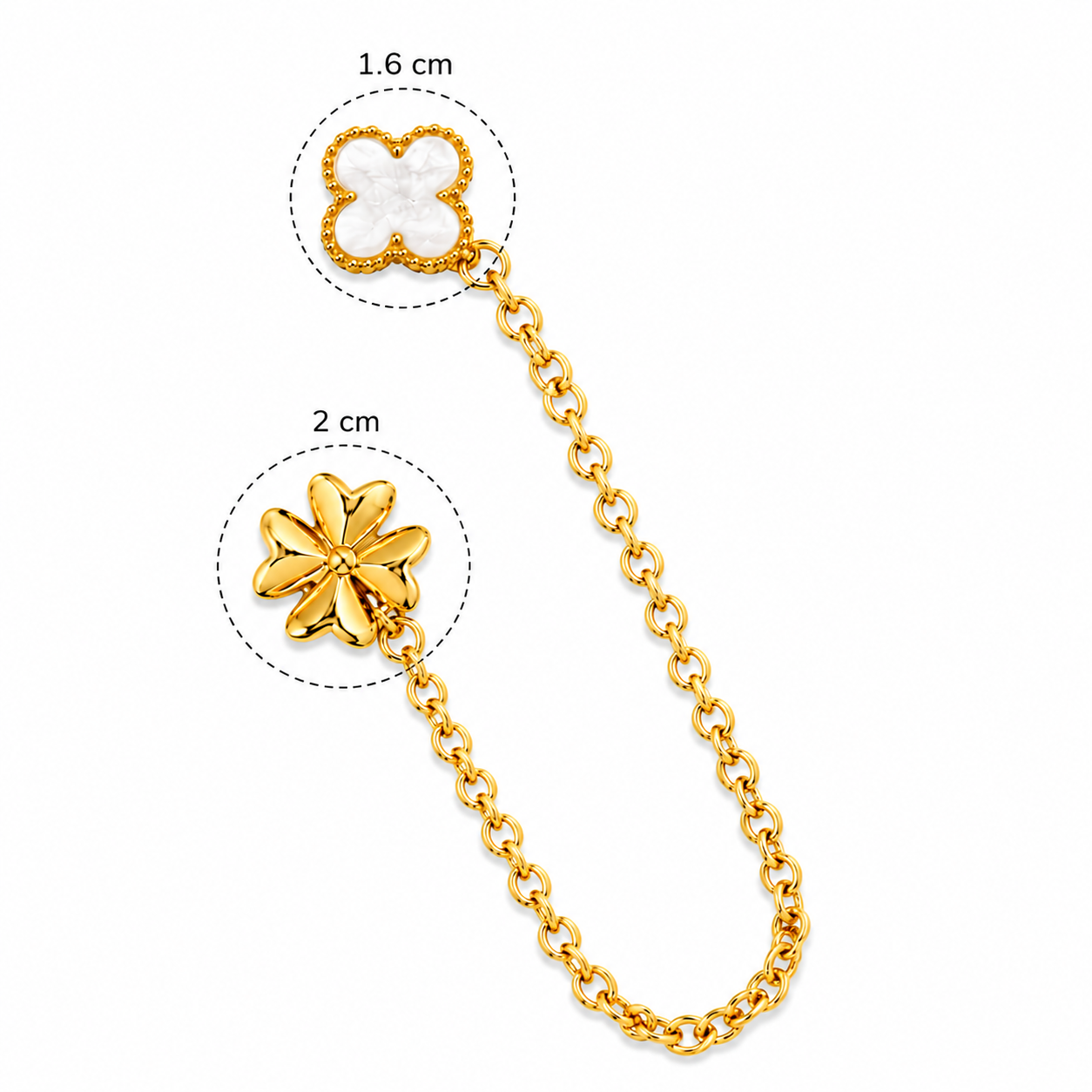 Clover Link Double Stud Earrings