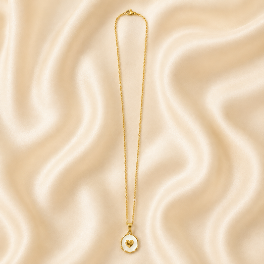Gold Heart Medallion Necklace