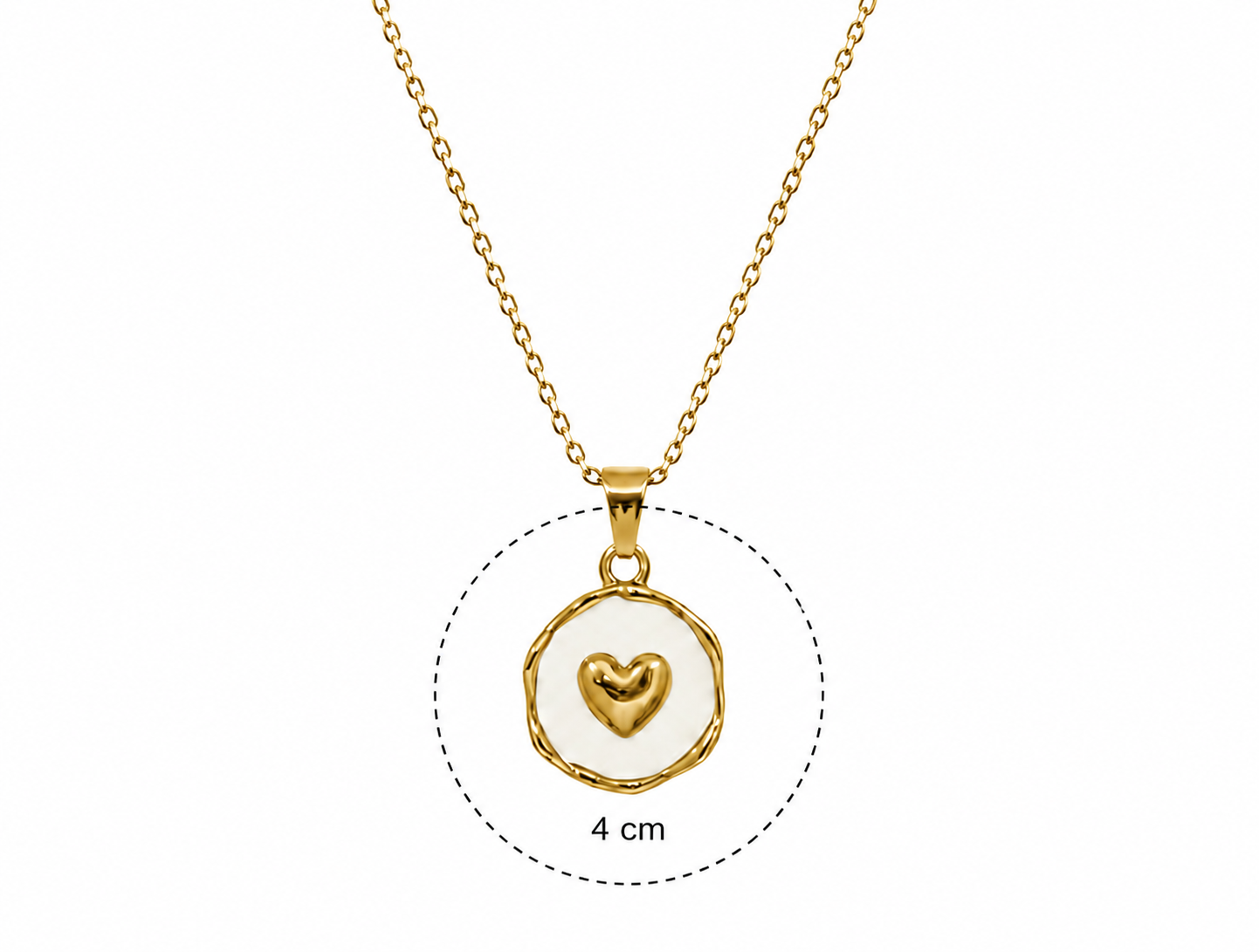 Gold Heart Medallion Necklace