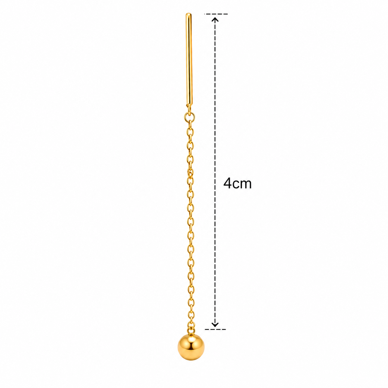 Gold Ball Threader Earrings