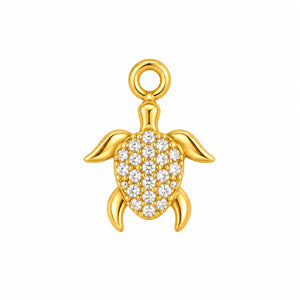 Crystal Turtle Gold Charm – 2mm