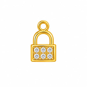 Crystal Lock Gold Charm – 2mm