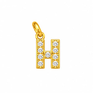 H Initial Gold CZ Charm – 1.6mm