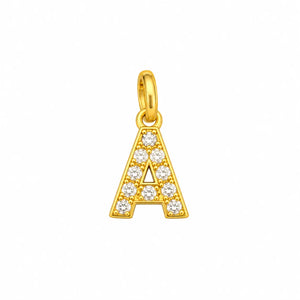 A Initial Gold CZ Charm – 1.6mm