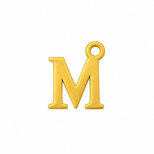 M Initial Gold Letter Charm – 1.5mm