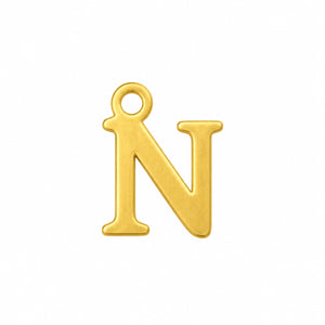 N Initial Gold Letter Charm – 1.5mm