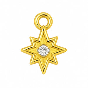 Starburst Crystal Gold Charm – 2mm