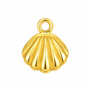 Classic Seashell Gold Charm – 2mm