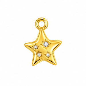 Celestial Crystal Star Gold Charm – 2mm