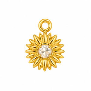 Sunburst CZ Gold Charm – 2mm