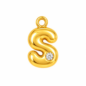 S Initial Bubble Crystal Charm – 2mm