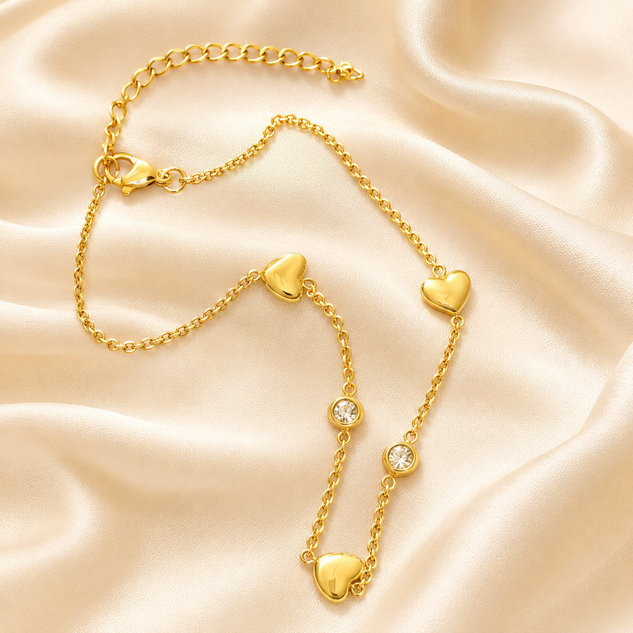 Golden Heartbeat Anklet