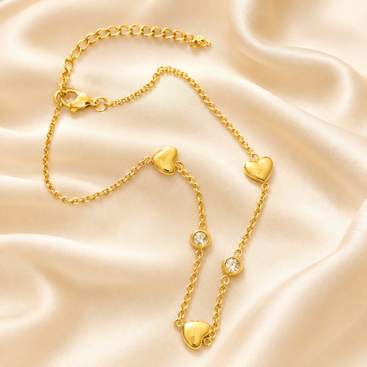 Golden Heartbeat Anklet