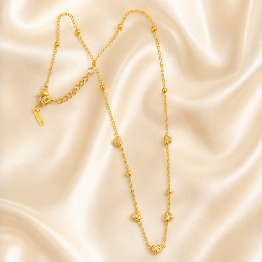Heart & Halo Gold Necklace