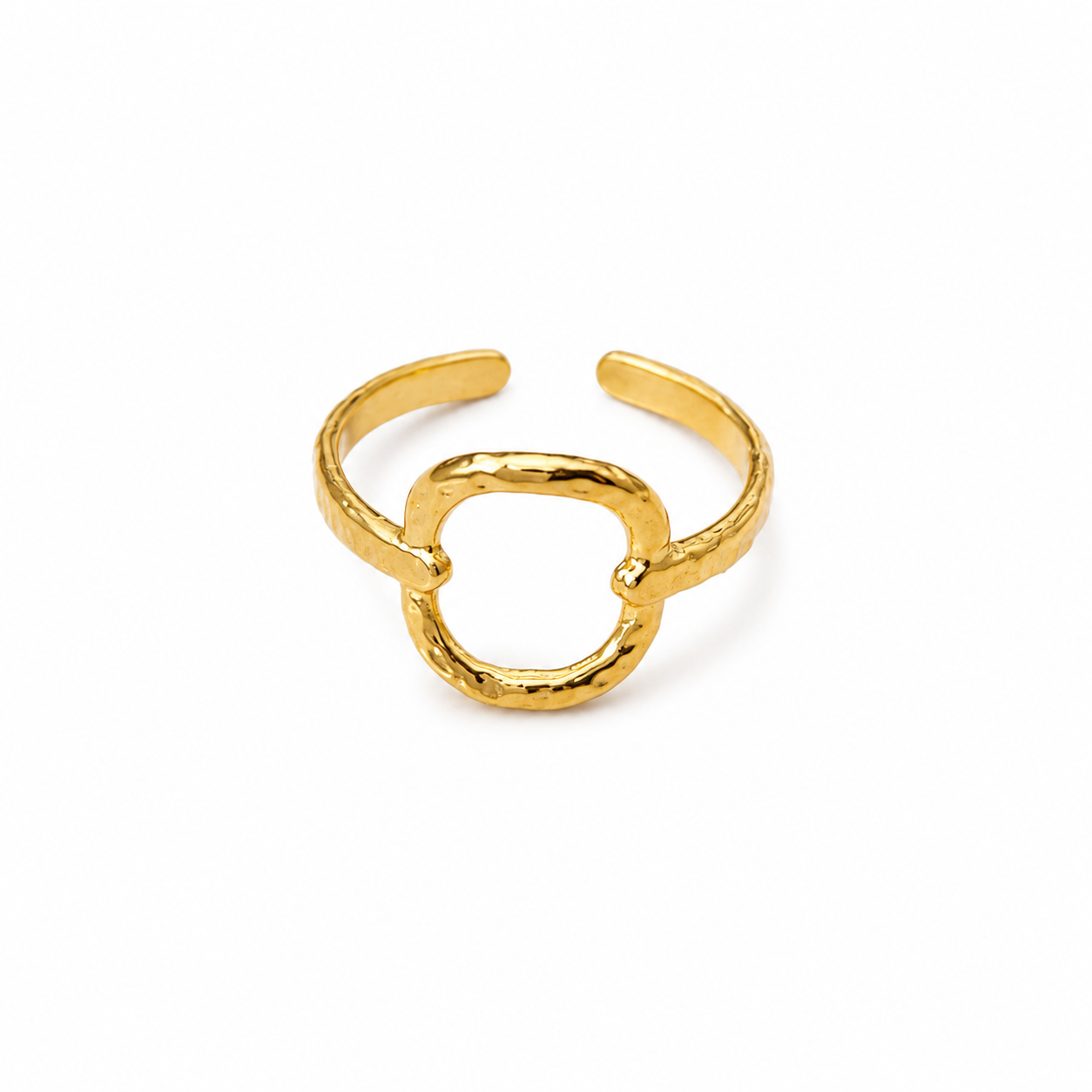 Circle and Curves Hammered Ring