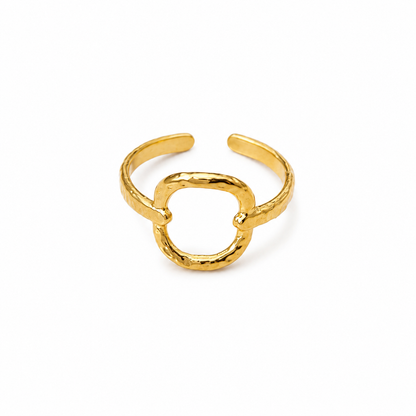 Circle and Curves Hammered Ring