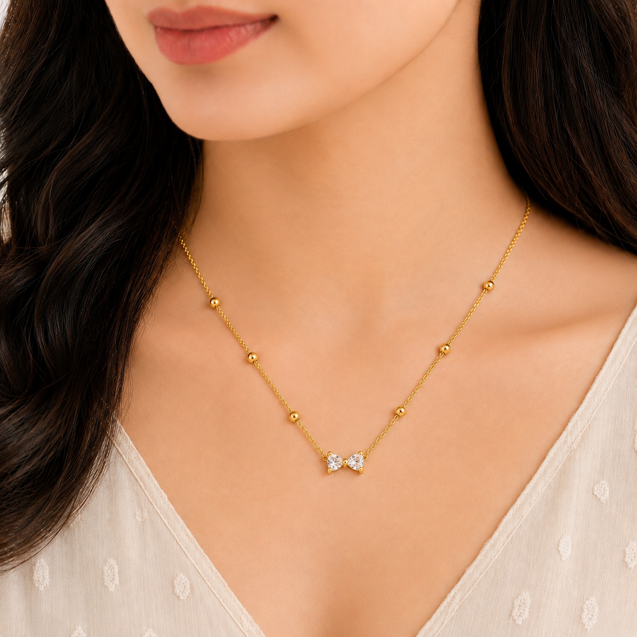 Dainty Gold Bow Necklace