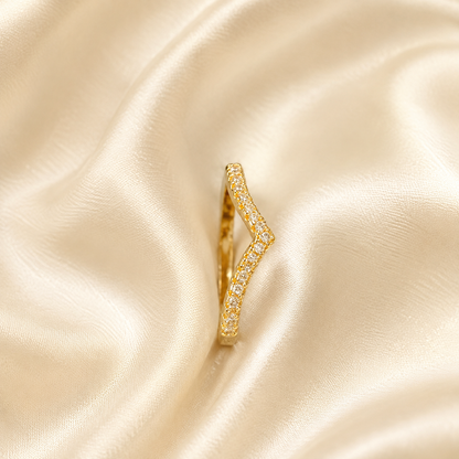 Infinity Chevron Crystal Ring