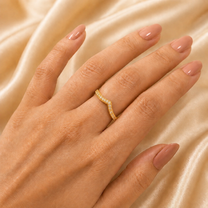 Infinity Chevron Crystal Ring