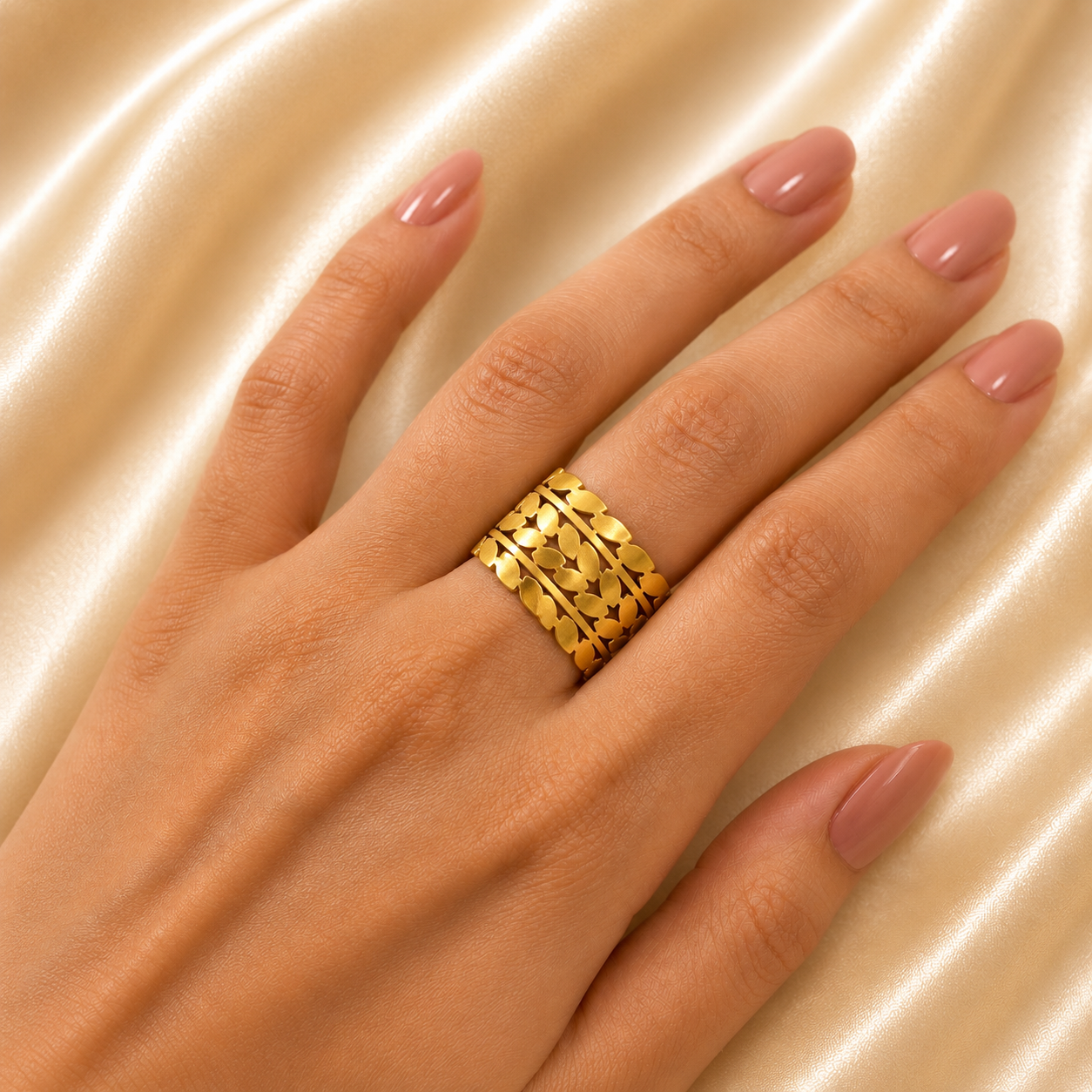 Golden Leaf Vine Ring