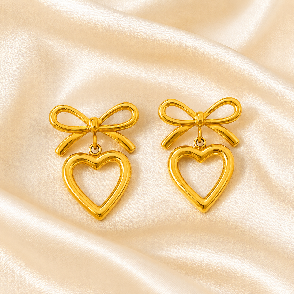 Cupid Bow Heart Drop Earrings
