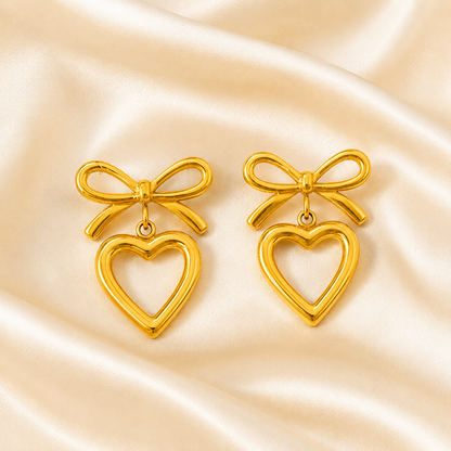 Cupid Bow Heart Drop Earrings