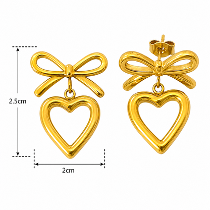 Cupid Bow Heart Drop Earrings
