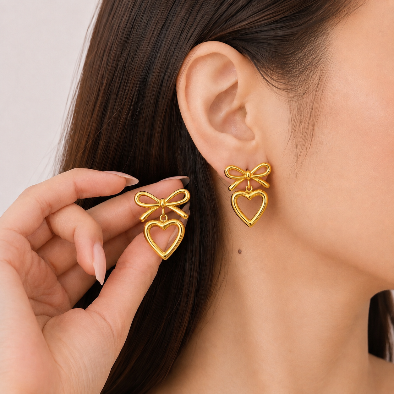 Cupid Bow Heart Drop Earrings