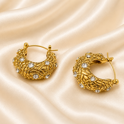 Mosaic Crystal Hoop Earrings