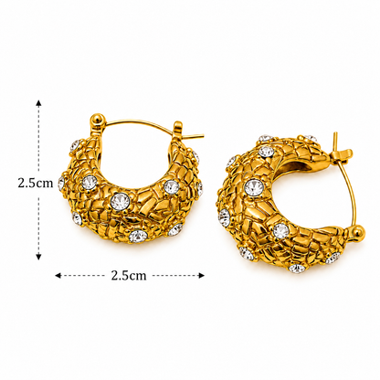 Mosaic Crystal Hoop Earrings