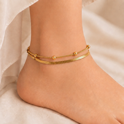 Double Beaded Anklet