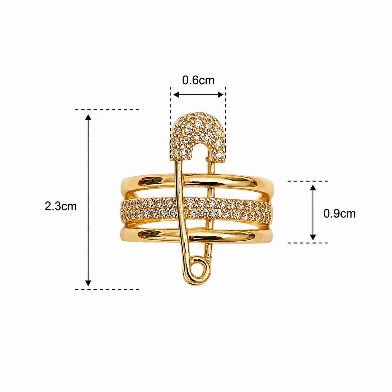 Golden Promise Safety Pin Ring