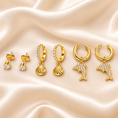 Ocean 3-Piece Earrings Set
