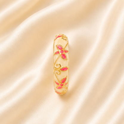 Cherry Blossom Enamel Ring