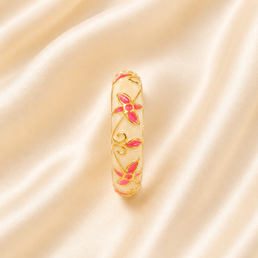Cherry Blossom Enamel Ring