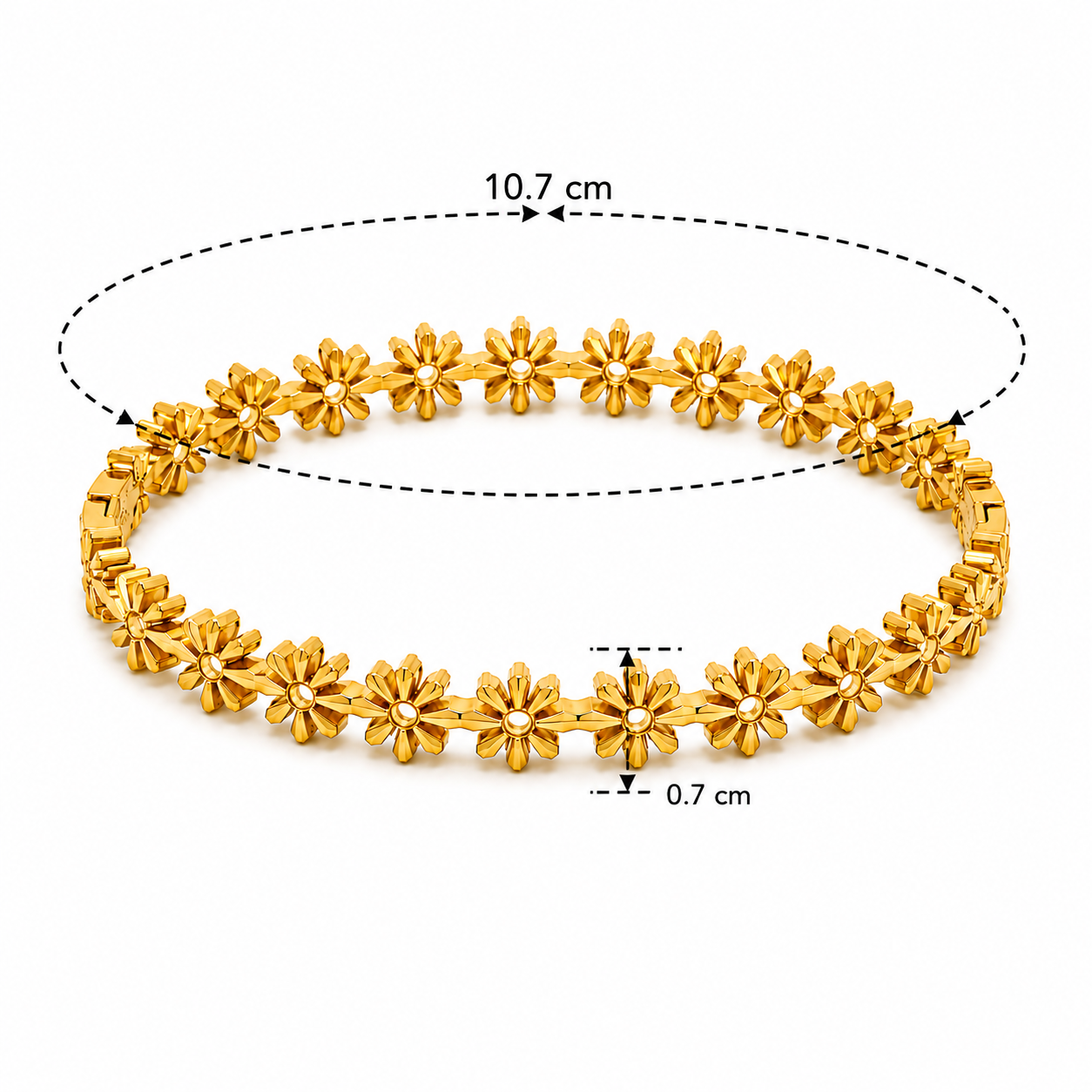 Daisy Bloom Hollow Gold Bangle