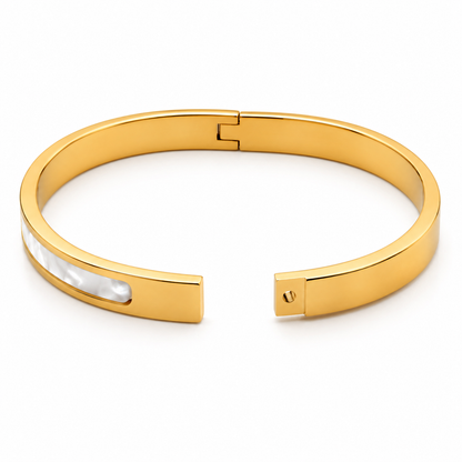 Pearl Inlay Bangle Bracelet