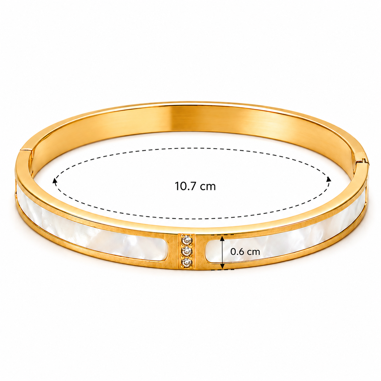 Pearl Inlay Bangle Bracelet