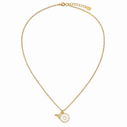 Dainty gold mermaid necklace with delicate charm, waterproof anti-tarnish stainless steel, lightweight hypoallergenic jewelry