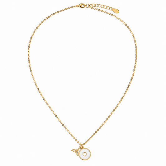 Dainty gold mermaid necklace with delicate charm, waterproof anti-tarnish stainless steel, lightweight hypoallergenic jewelry