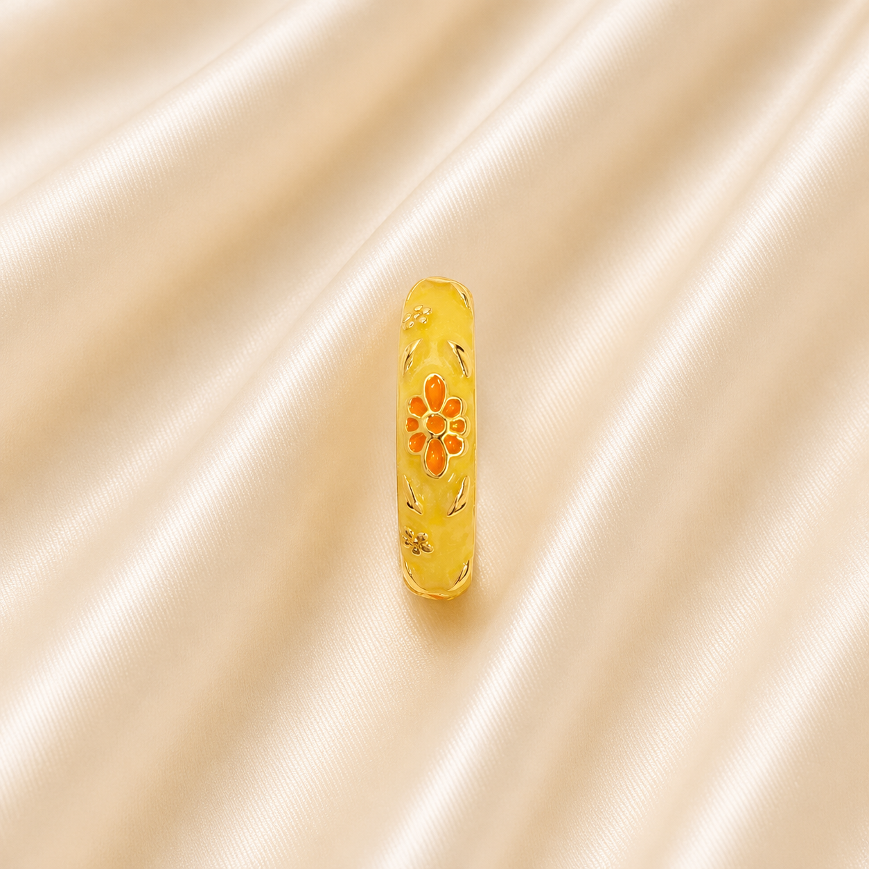 Marigold Bloom Enamel Ring