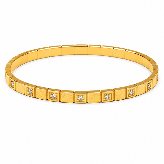 Sugar Kiss Cuff Bangle Bracelet in gold, cute minimalist bangle for women with soft-girl aesthetic