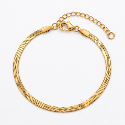 Golden Whisper gold herringbone chain bracelet for women, waterproof anti-tarnish jewellery