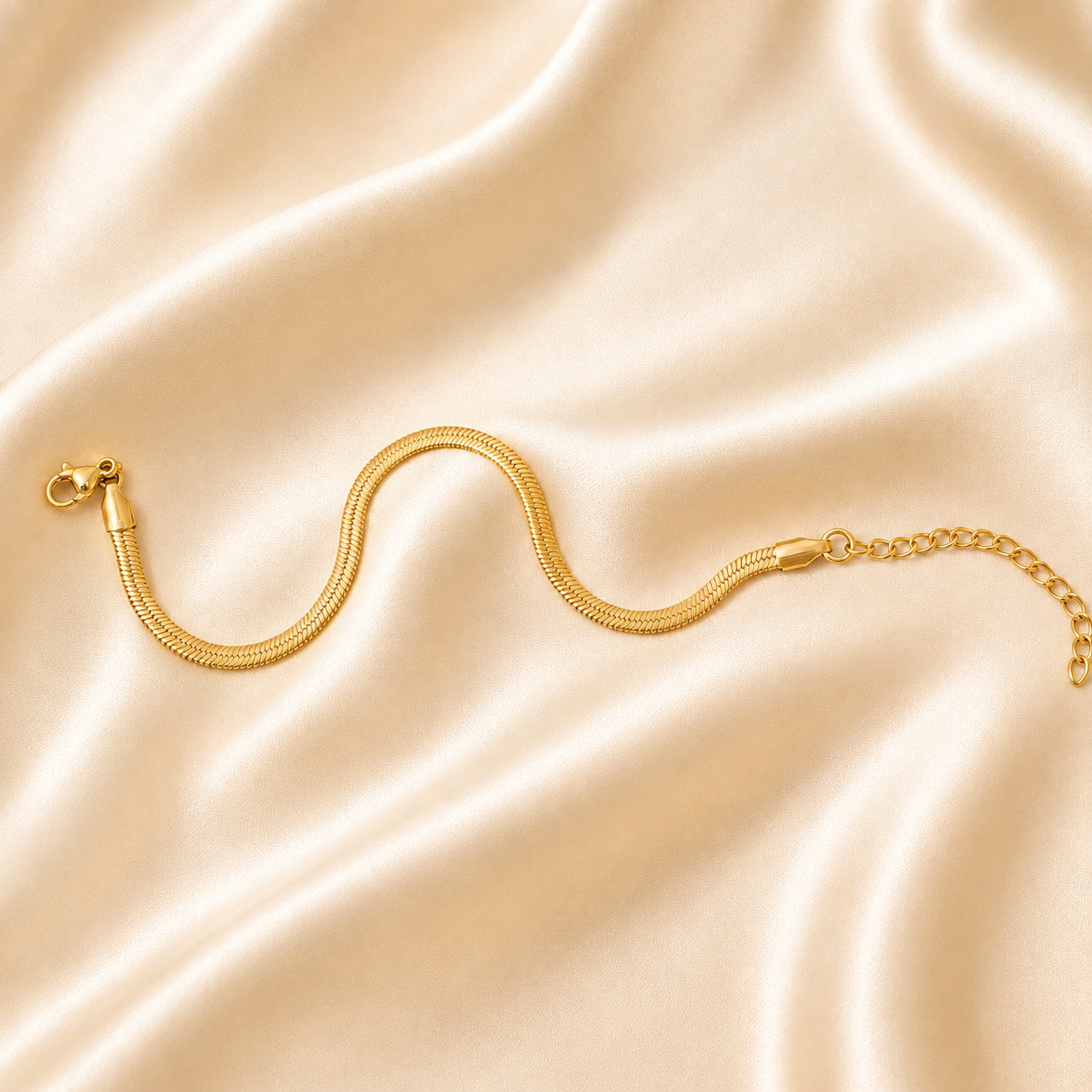 Golden Whisper Herringbone Bracelet