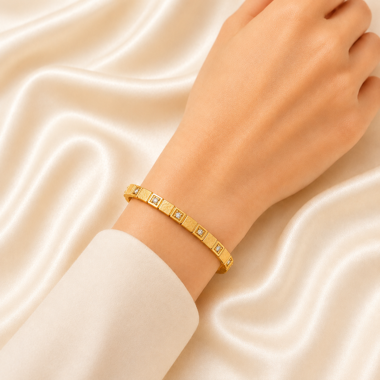 Golden Sugar Kiss Cuff Bangle Bracelet
