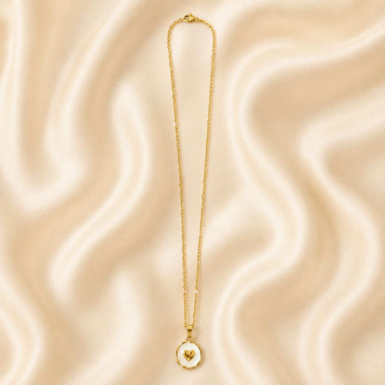 Gold Heart Medallion Necklace